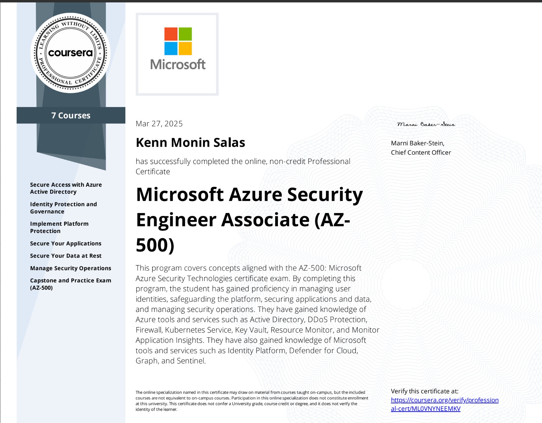 Azure Security Certificate